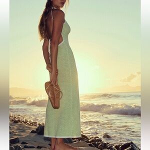 Free People Light Green Backless Dress